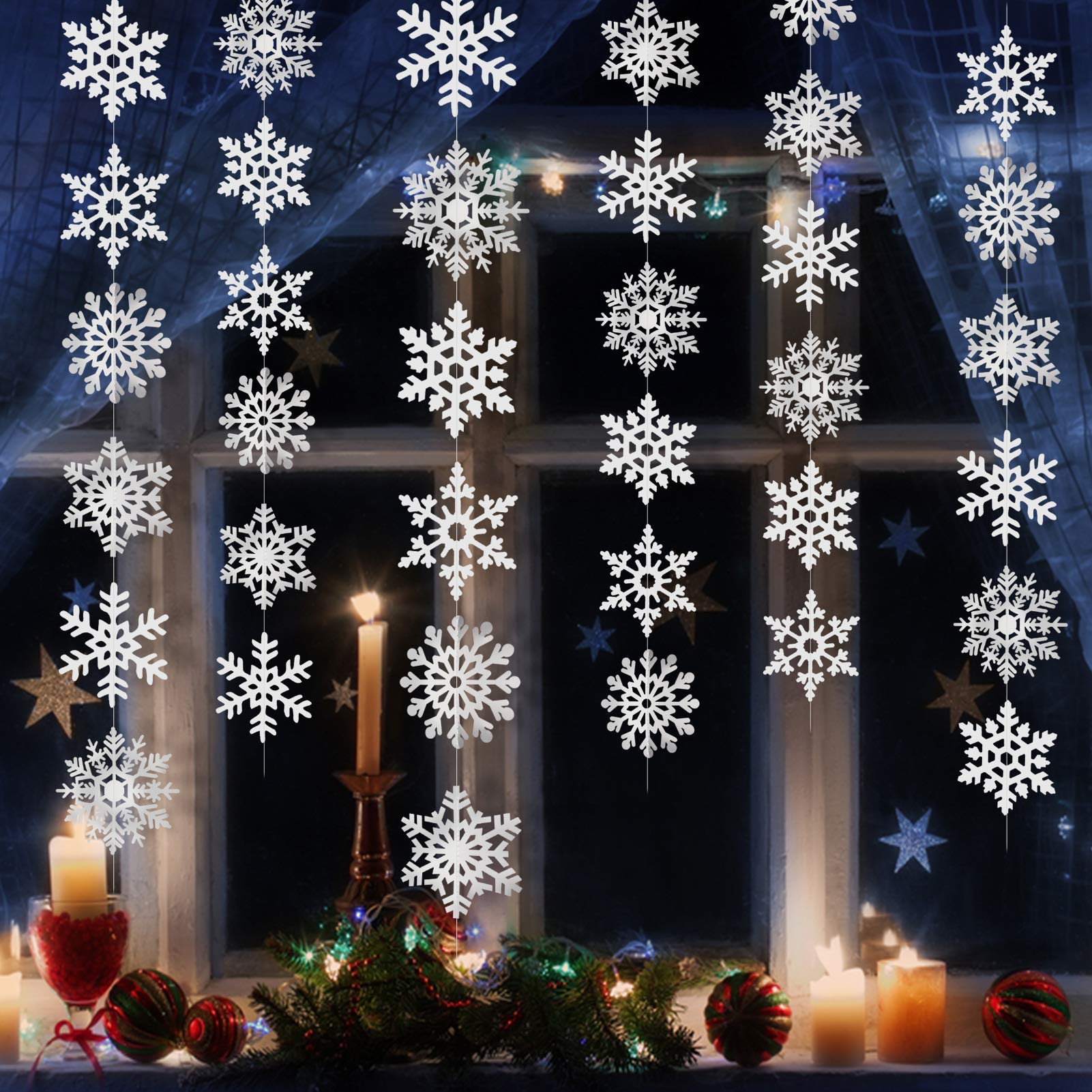 howaf-schneeflocken-girlande-weihnachten-wei-6-st-ck-2-m image 4