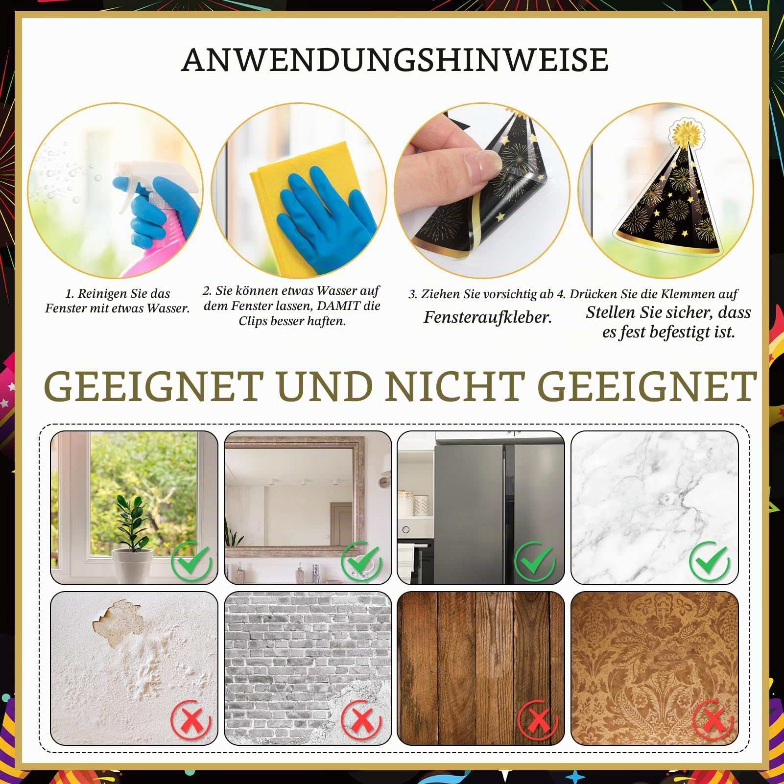 howaf-happy-new-year-fenstersticker-silvester-9-blatt-pvc image 4