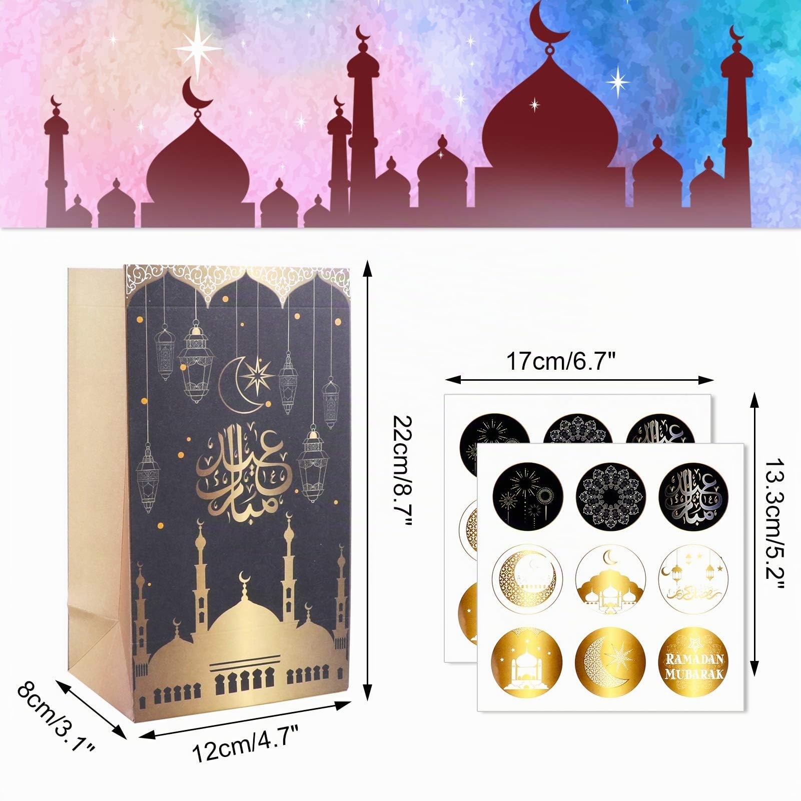 howaf-eid-mubarak-papiert-ten-12-stk-kraftpapier-12x22-cm image 3