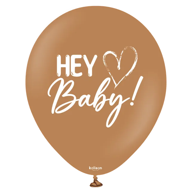 kalisan-gender-reveal-hey-baby-luftballon-caramel-18-zoll image 1
