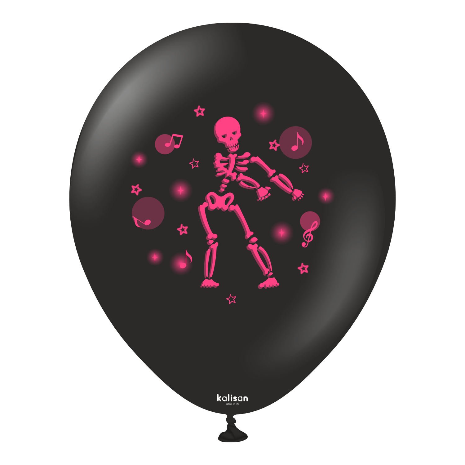 kalisan-celebration-neon-skeleton-luftballon-schwarz-25-stk-neon image 2