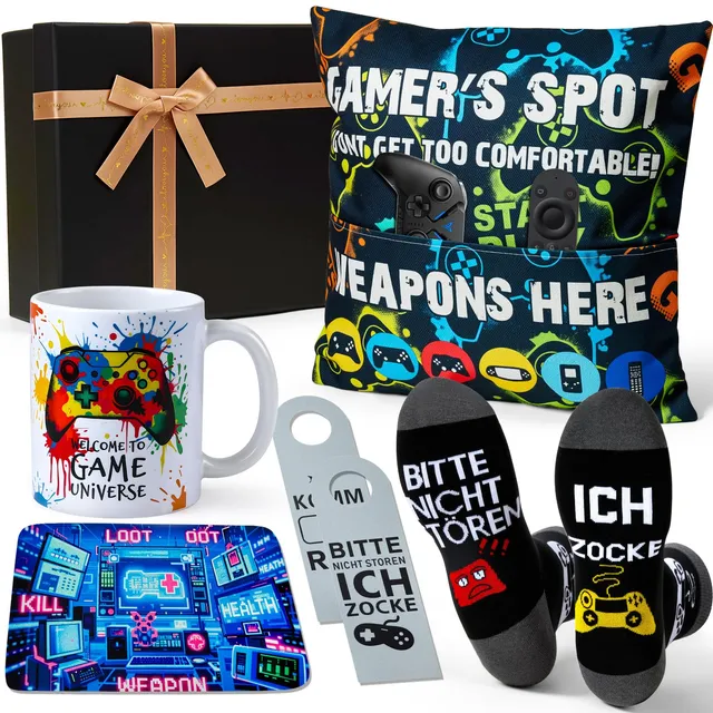 tacobear-gaming-geschenkset-gamer-box-tasse-socken image 1