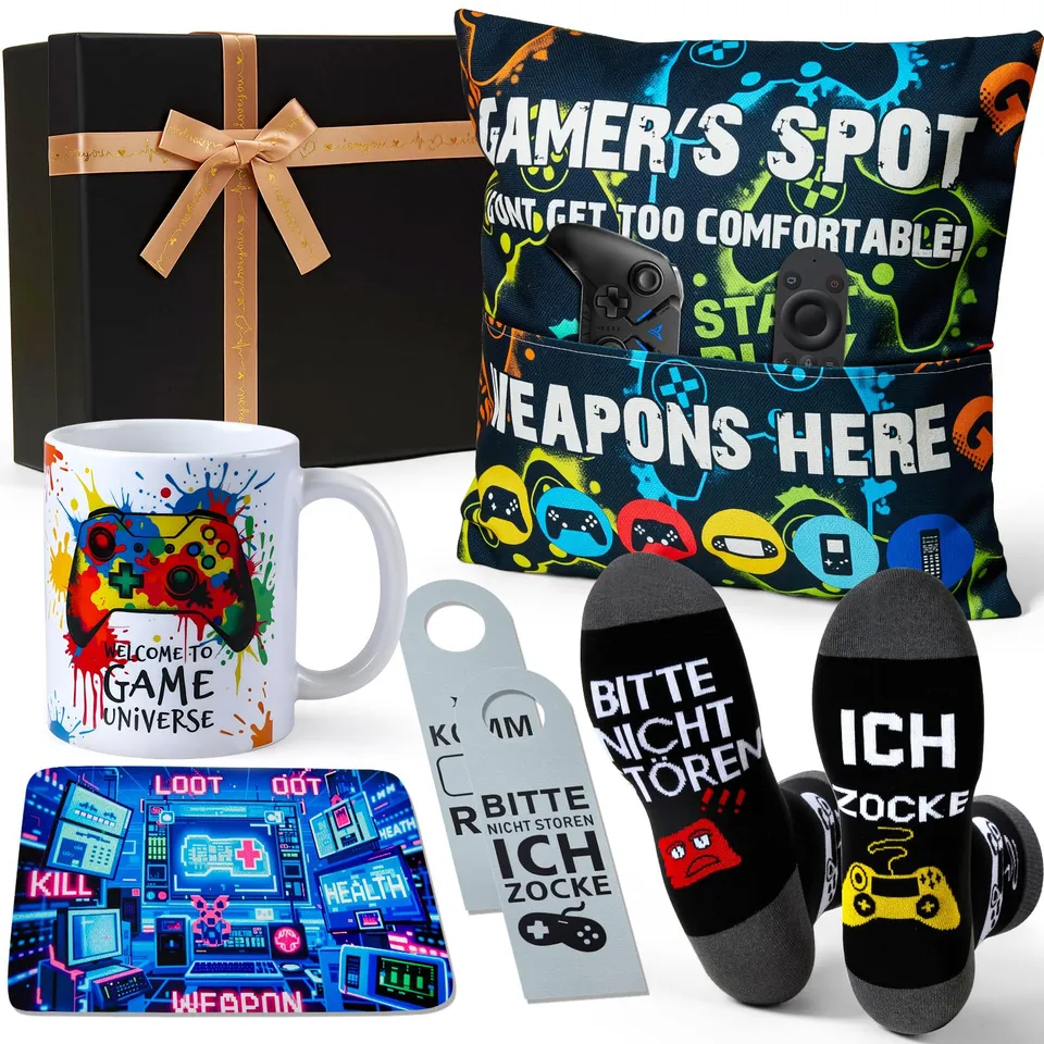 tacobear-gaming-geschenkset-gamer-box-tasse-socken image 1