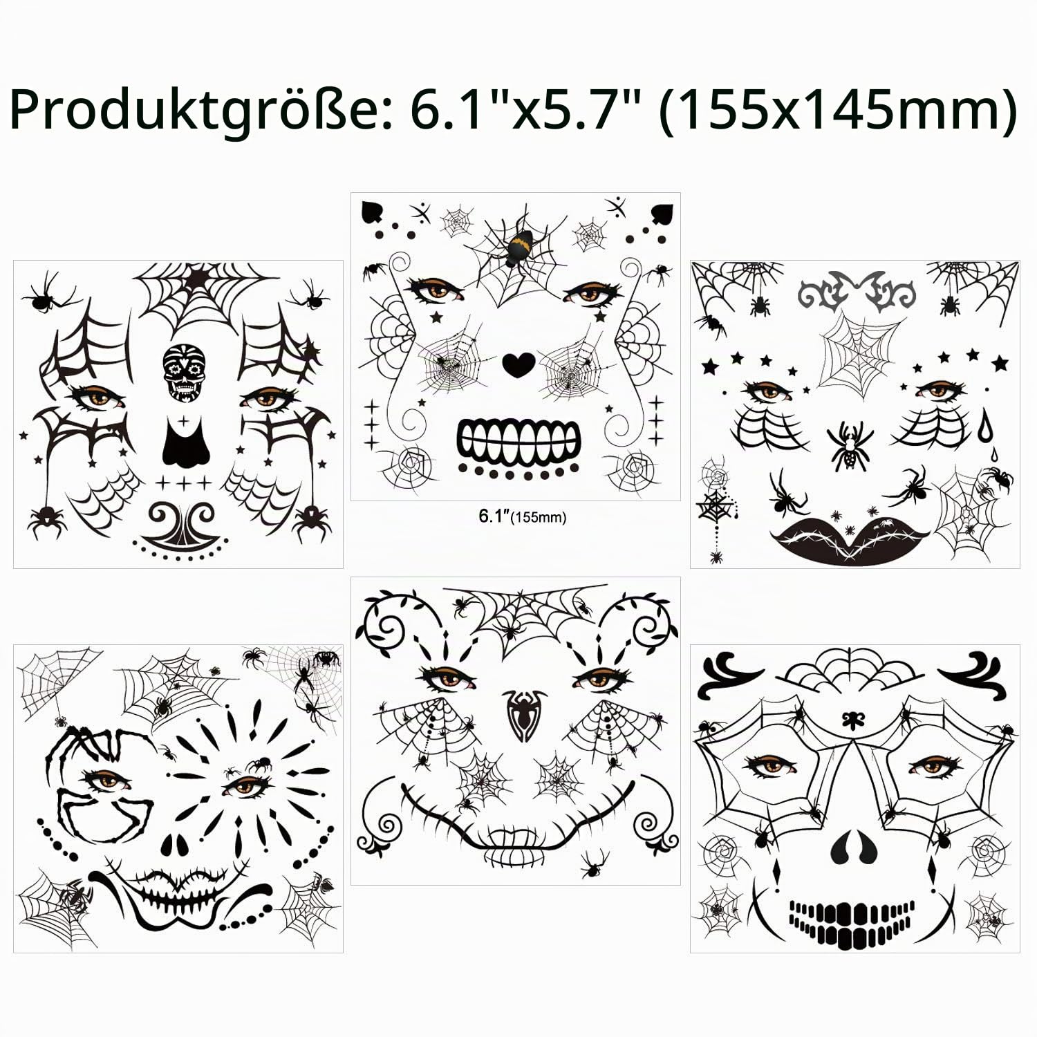howaf-halloween-tempor-re-tattoos-spinnen-netz-10-blatt image 3