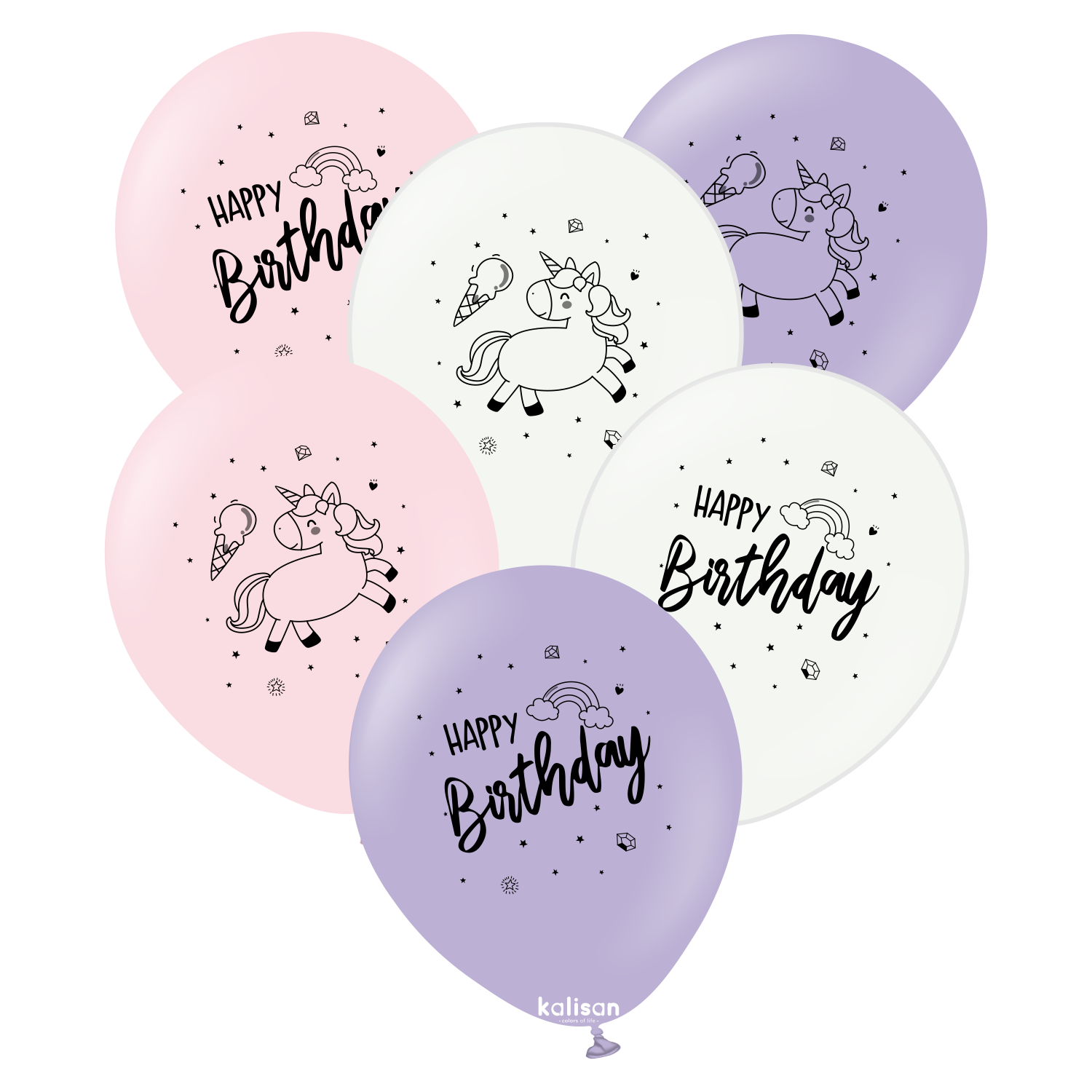 kalisan-birthday-happy-birthday-unicorn-luftballons-25-st-ck image 1