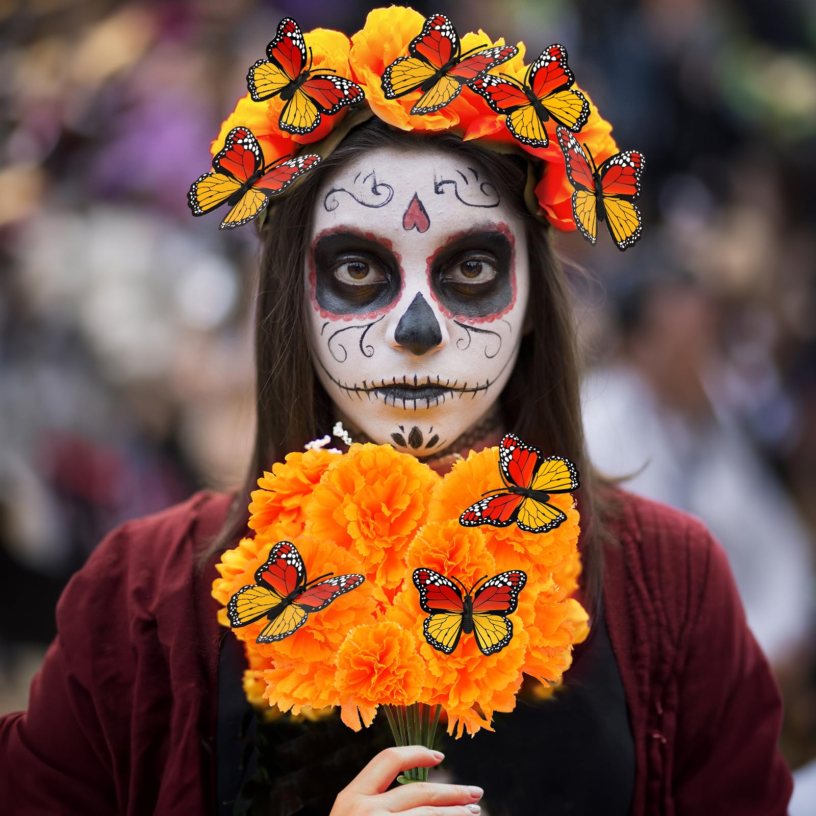 howaf-tag-der-toten-ringelblumen-k-nstlich-orange-40er-schmetterling image 5