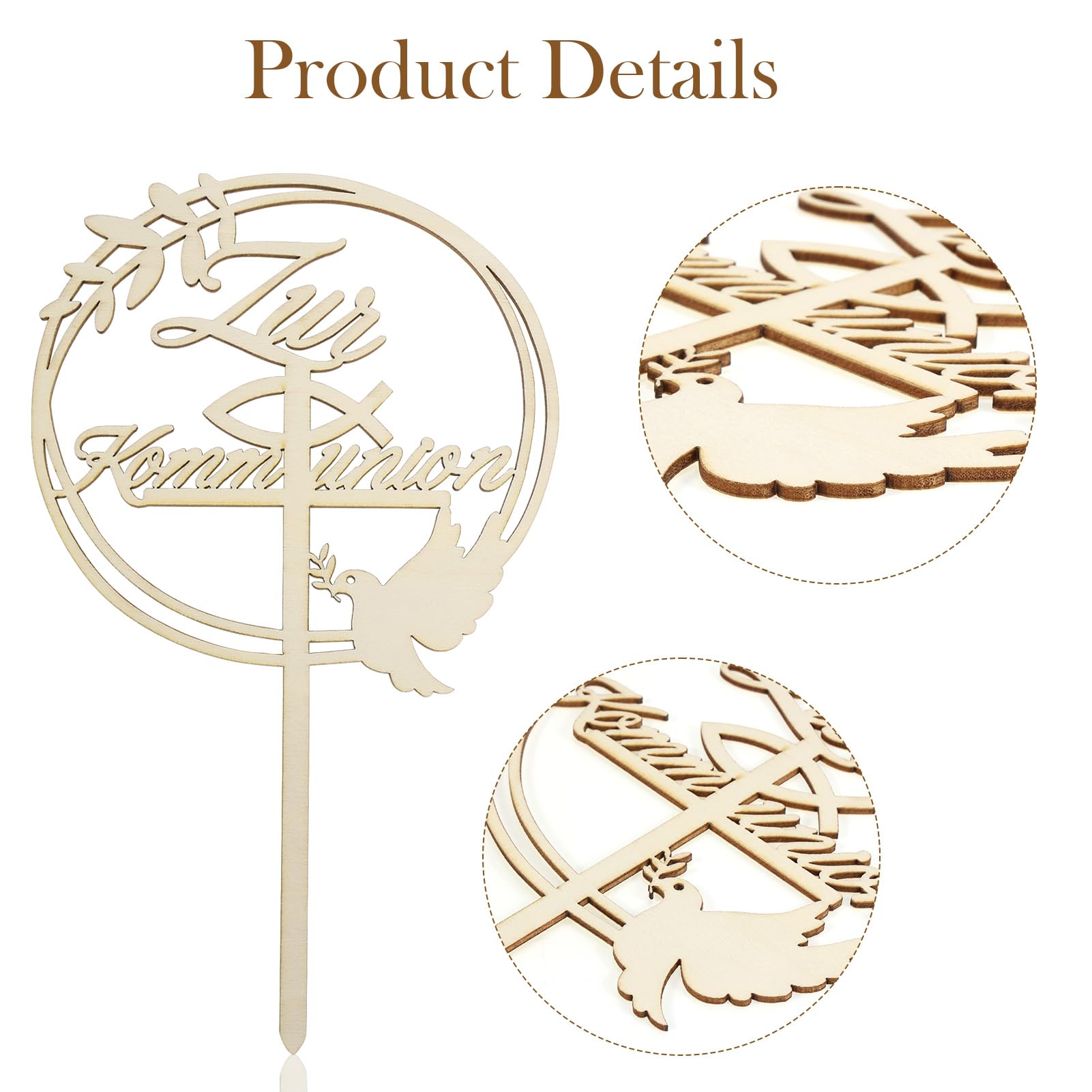 howaf-kommunion-cake-topper-holz-7tlg-fisch-kreuz-taube image 3