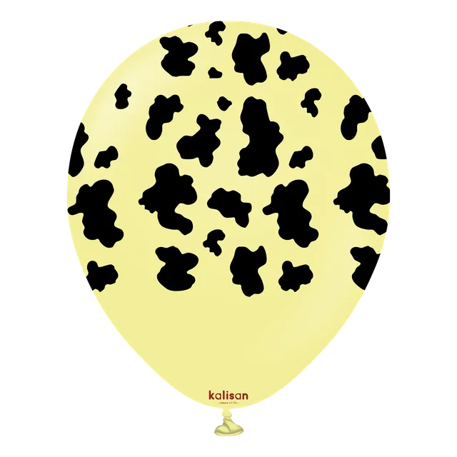 kalisan-safari-cow-macaron-yellow-luftballons-12-zoll-25-st-ck image 1