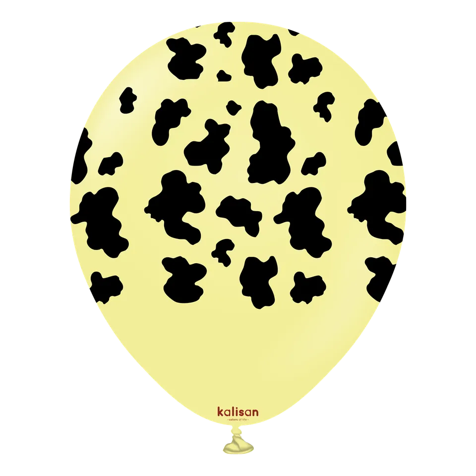 kalisan-safari-cow-macaron-yellow-luftballons-12-zoll-25-st-ck image 1